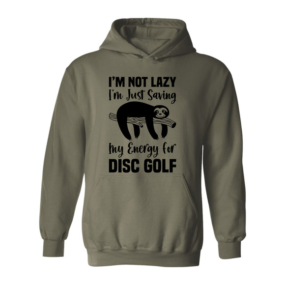 Disc Golf Hoodie LAZY SLOTH Discgolfing Funny Hooded Sweatshirt - Picture 5 of 10